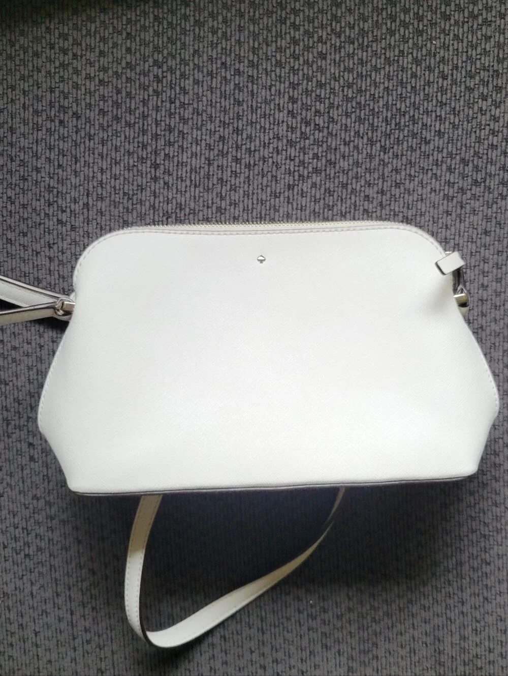 Super Cute Kate Spade White with Golden Tan interior Crossbody Handbag Purse